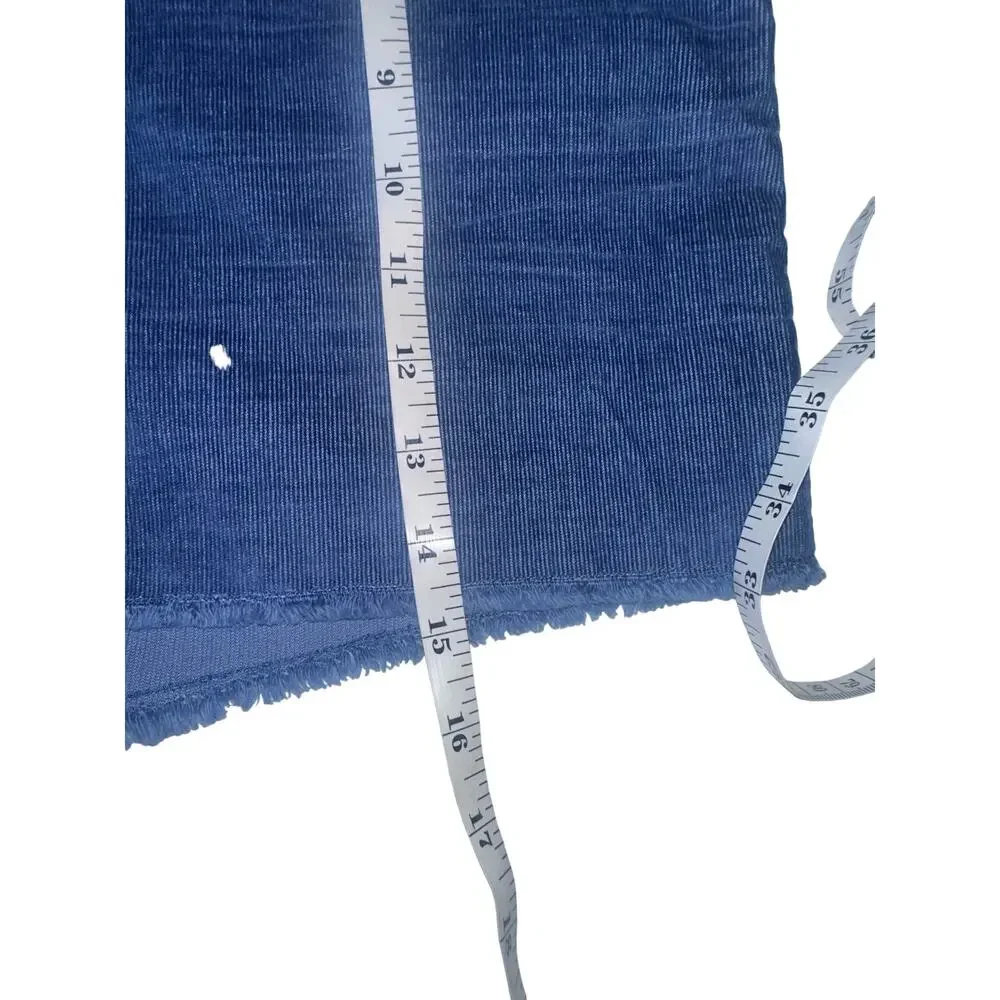 Gap Blue Corduroy Shorts Women’s 16 Frayed Hem Mid Rise Stretch coastal grandma